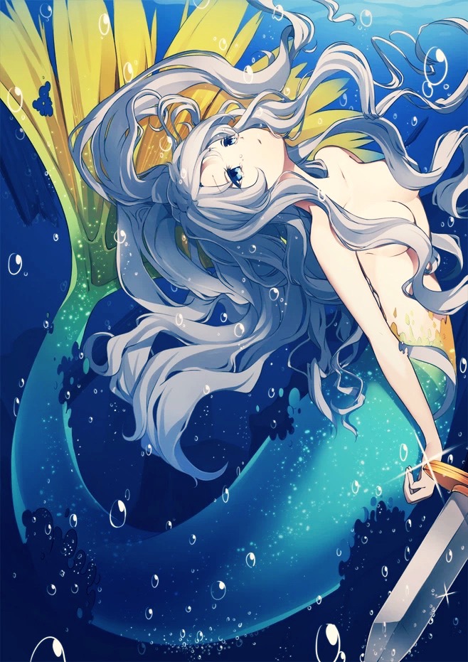anime animegirl mermaid beautiful...